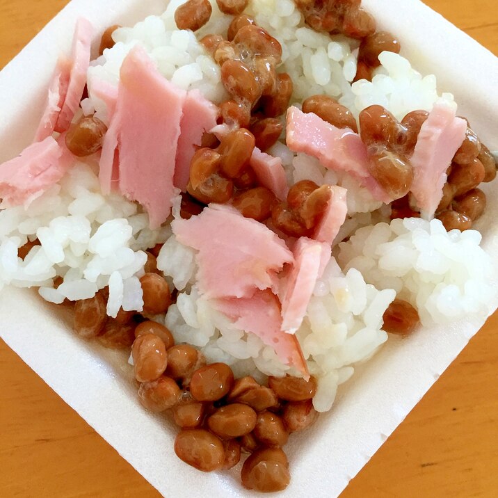 ハムの納豆ご飯 レシピ 作り方 By Thank You Good Bye 楽天レシピ